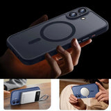Magnetic Armor Shockproof Matte Translucent Case for iPhone