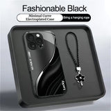 Minimal Curve Electroplated Case with Lanyard for iPhone