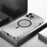 Fashion Aluminum Metal Magnetic Glass Lens Backboard Case for iPhone