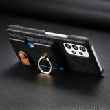 Leather with Card Holder Ring Wallet Case for Samsung