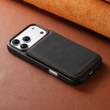 Luxury Leather Flip Wallet Shockproof Case for iPhone