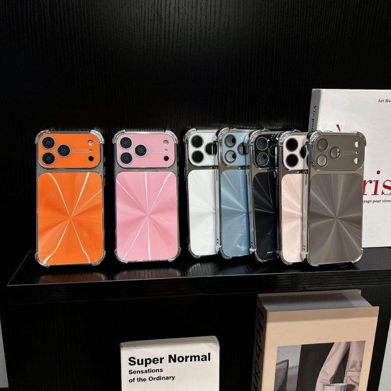 Solid Color Iridescent Textured Shockproof Electroplated Phone Case for IPhone
