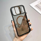 Luxury Matte Transparent Magnetic Kickstand Phone Case for iPhone