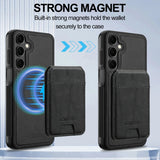2-in-1 Magnetic Charging Leather Wallet Case for Samsung