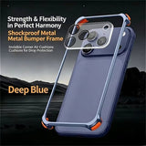 Airbag Shockproof Metal Frame Case with Lens Film for iPhone