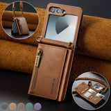 2 in 1 Leather Magnetic Flip Wallet Case for Samsung Z Flip