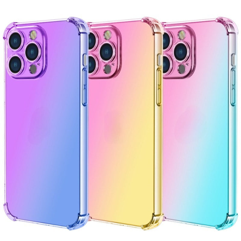 New Cool Gradient Color Four-Corner Shockproof Phone Case for IPhone