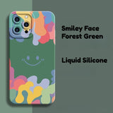 Smiley Face Liquid Silicone Frosted Phone Case for IPhone