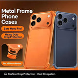 Airbag Shockproof Metal Frame Case with Lens Film for iPhone