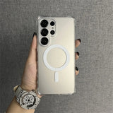 Wave Curly Non-Slip Bumper Magnetic Phone Case For Samsung