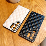 Elegant Leather Quilted Pattern Phone Case for Samsung