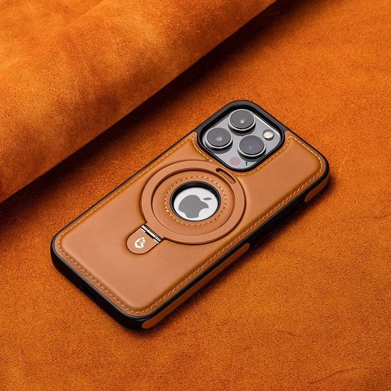 Business Retro Leather Holder Magnetic Case For iPhone