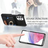 Leather with Card Holder Ring Wallet Case for Samsung