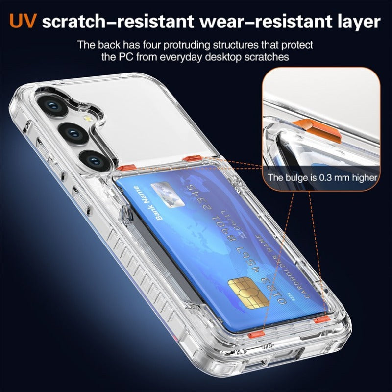 Transparent Flip Phone Case With Card Slot for Samsung