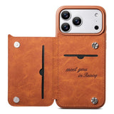 Luxury Leather Flip Wallet Shockproof Case for iPhone