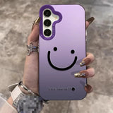Shiny Silver Smiley Face Pattern Electroplated Hard Case for Samsung