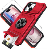 Wallet Magnetic Rotated Ring Kickstand Case For iPhone