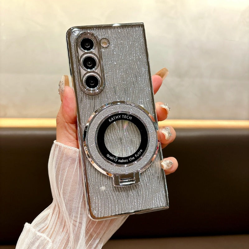 Ring Electroplate Sparkling Magnetic Phone Case for Samsung