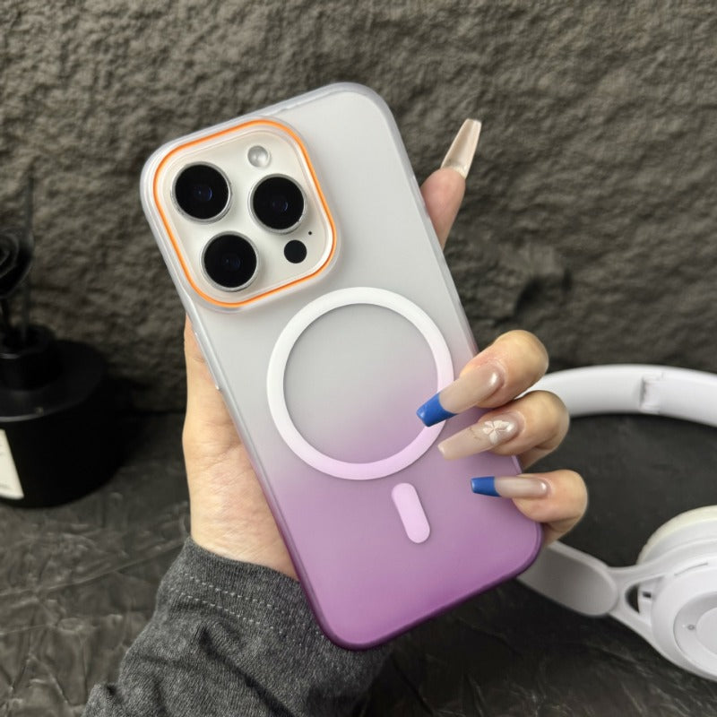Gradient Frosted Translucent Magnetic Phone Case for IPhone