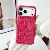 Solid Color Glossy Crocodile Skin Pattern Shockproof Phone Case for iPhone