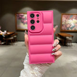 Wave Puffer Down Jacket Shockproof Soft Phone Case for Samsung