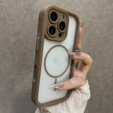 Luxury Matte Magnetic Shockproof Transparent Phone Case For iPhone