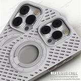 Heat Dissipation Breathable Magnetic Ring Holder Case For iPhone
