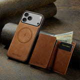 Wallet Cards Slot Magnetic Leather Case for iPhone
