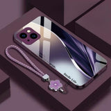 Cool Streamline Pattern Electroplated Case with Lanyard for iPhone