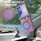 Leather Magnetic Crossbody Wallet Case for Samsung Z Flip