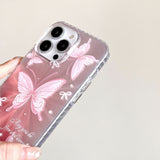 Pink Butterfly Aurora Laser Phone Case for IPhone