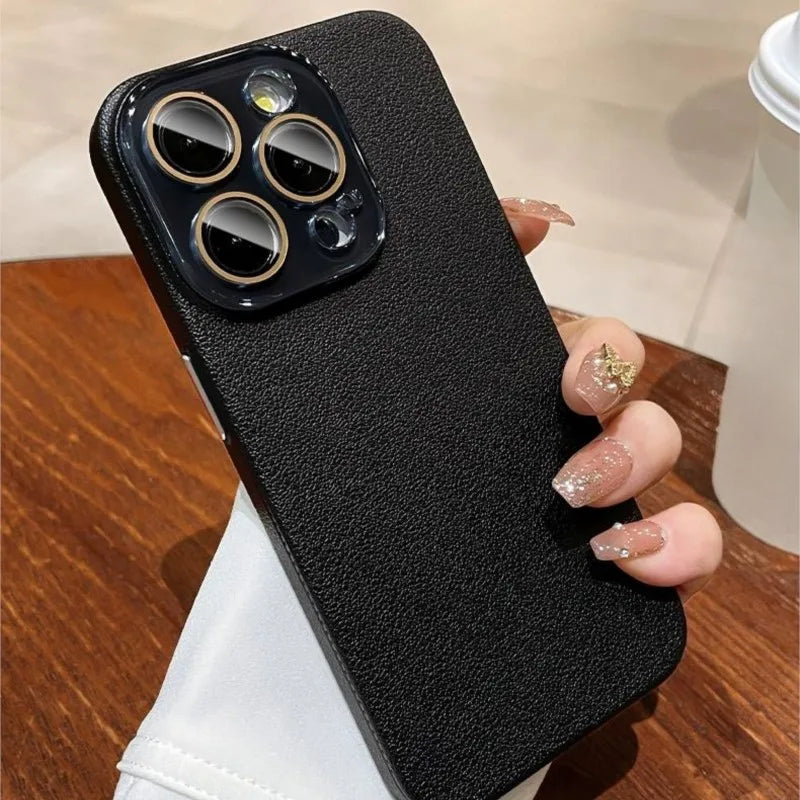 Luxury Leather Texture Silicone Case for iPhone