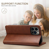 Leather Flip Wallet Phone Case For iPhone