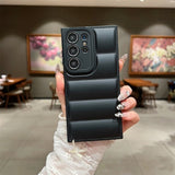 Wave Puffer Down Jacket Shockproof Soft Phone Case for Samsung