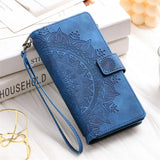 Leather Flip Card Wallet Embossing Phone Case for iphone