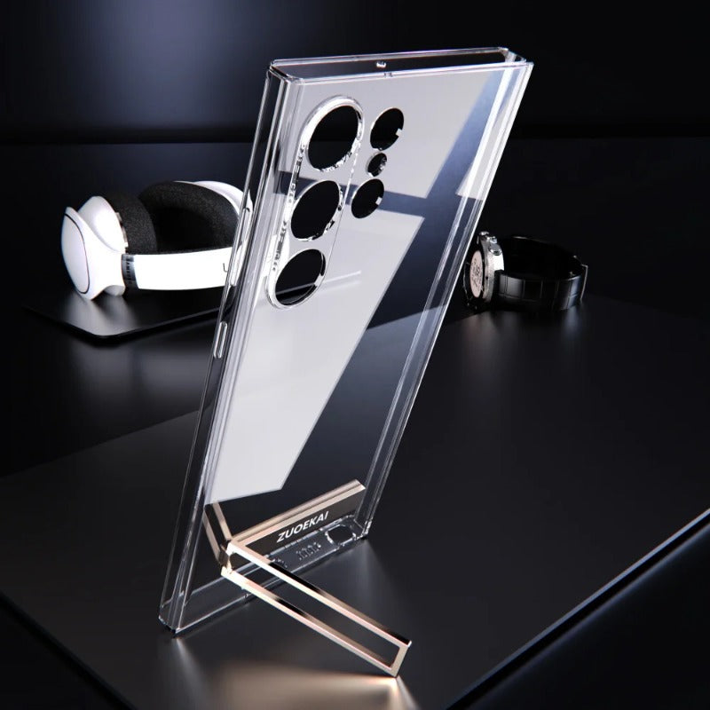 Transparent With Stand Protective Shockproof Case For Samsung