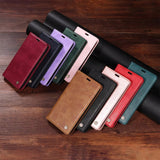Leather Flip Wallet Case For iPhone