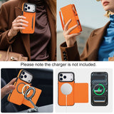 Leather Crossbody Wallet Magnetic Charging Case for iPhone