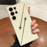 Airplane Flight Path Pattern Silicone Phone Case for Samsung