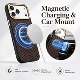Genuine Leather Woven Magnetic Charging Case for iPhone