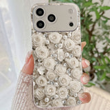 Romantic Diamond Rose Pattern Electroplated Case for iPhone