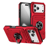 Armor Card Slot Ring Stand Shockproof Case For iPhone