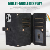 Retro Card-Slot Wallet Crossbody Leather Case for iPhone