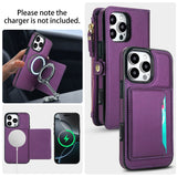 RFID Blocking Magnetic Charging Leather Wallet Case for iPhone