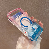 Two-Tone Gradient Magnetic Lanyard Phone Case for IPhone