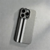 Relief Carbon Fiber Magnetic Lens Metal Protective Case for iPhone