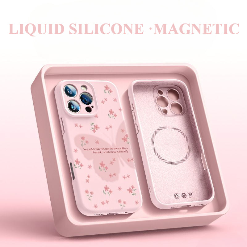 Butterfly Silicone Magnetic Phone Case For iPhone