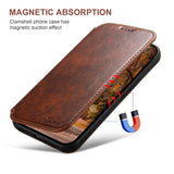 Leather Flip Cover Wallet Card Holder Magnetic Phone Case for iPhone