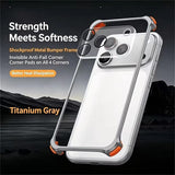 Airbag Shockproof Metal Frame Case with Lens Film for iPhone