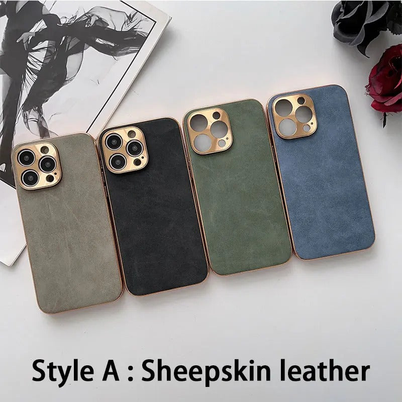 Electroplated Leather Phone Case For iPhone